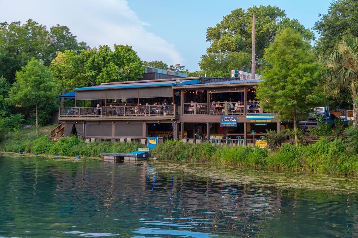 View of the restaurant from across the river