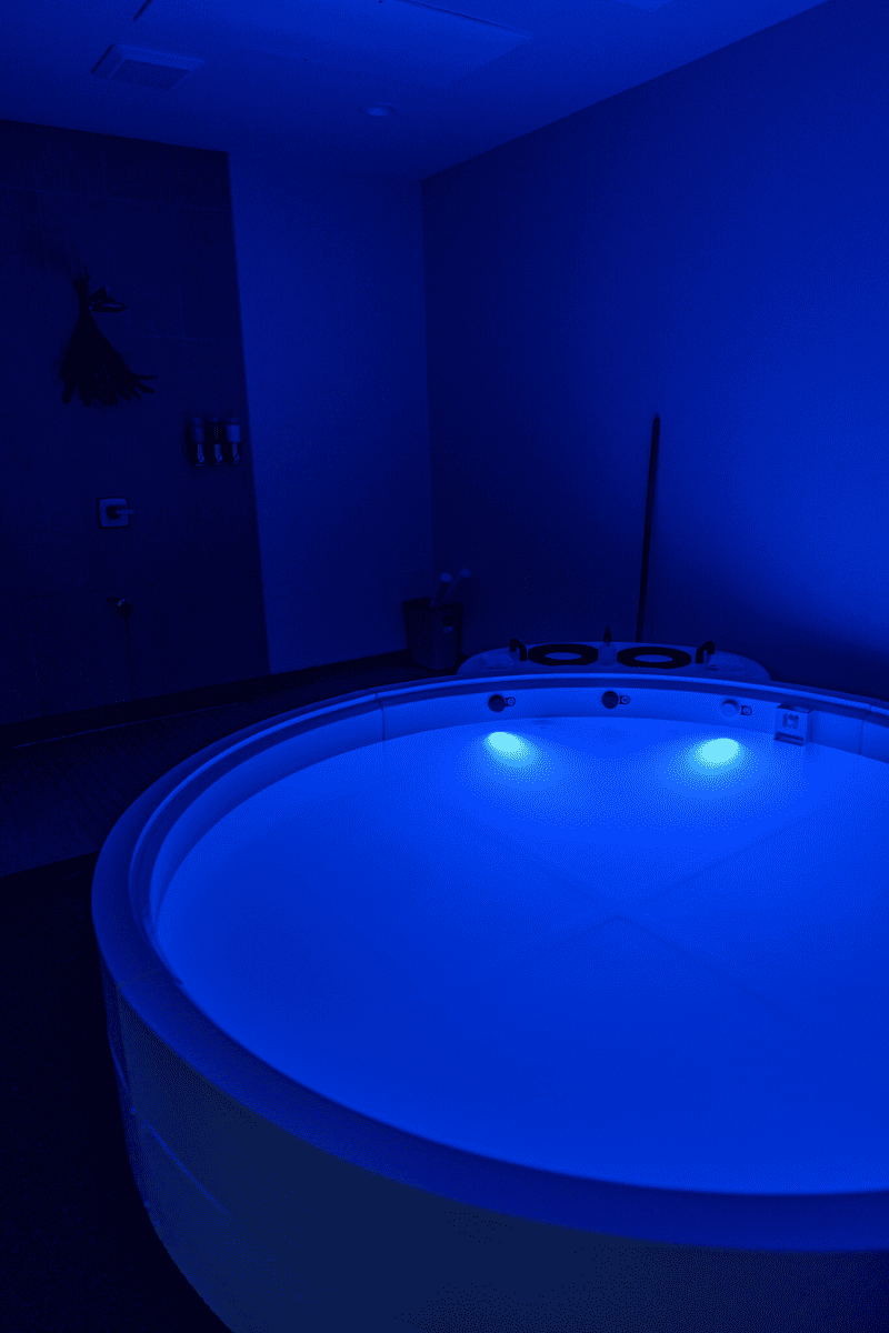 Spa bathn tub with blue lights
