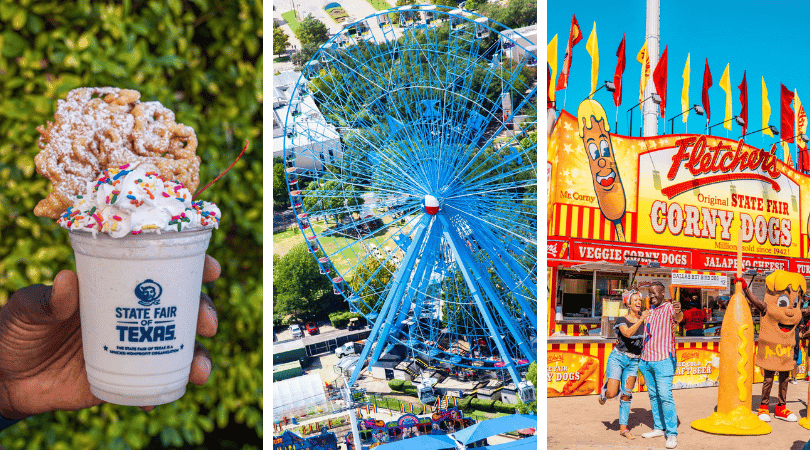 an ice cream, a ferris wheel and a hotdog stand