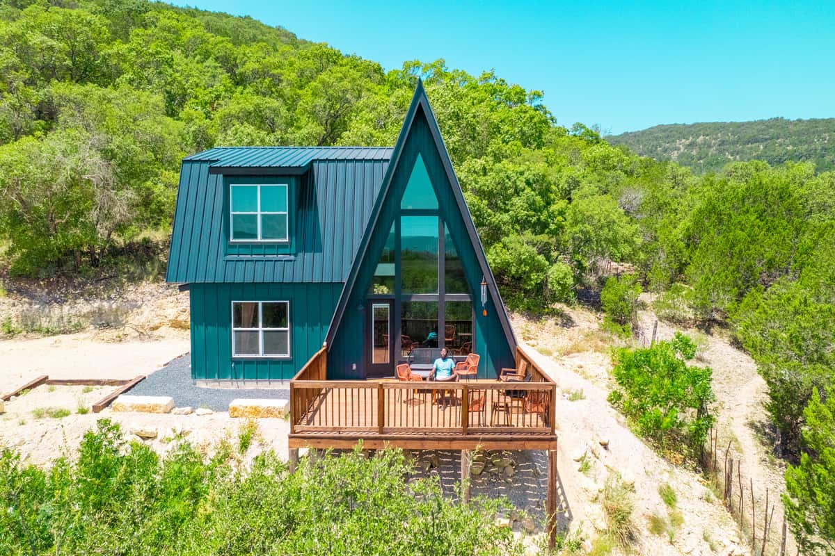 Aerial view of the cottage