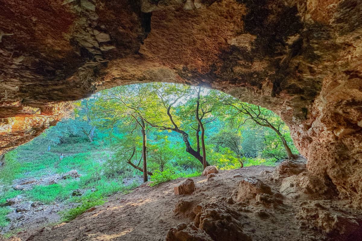 Photo from inside the grotto