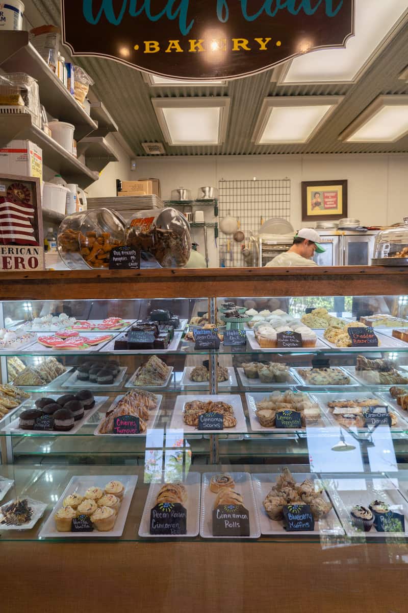 Displays of pastries.