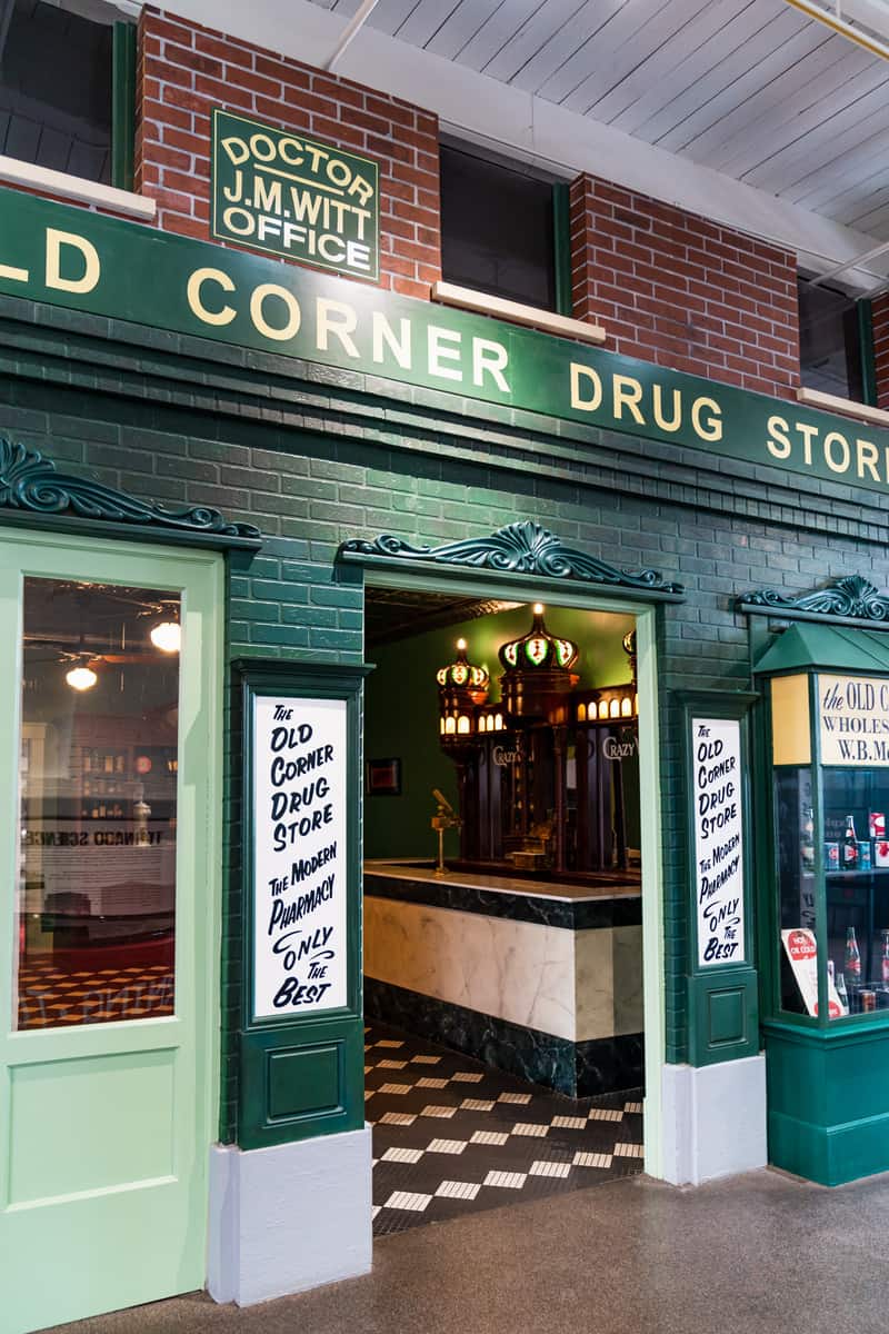 An exhibit of an old-fashioned corner store