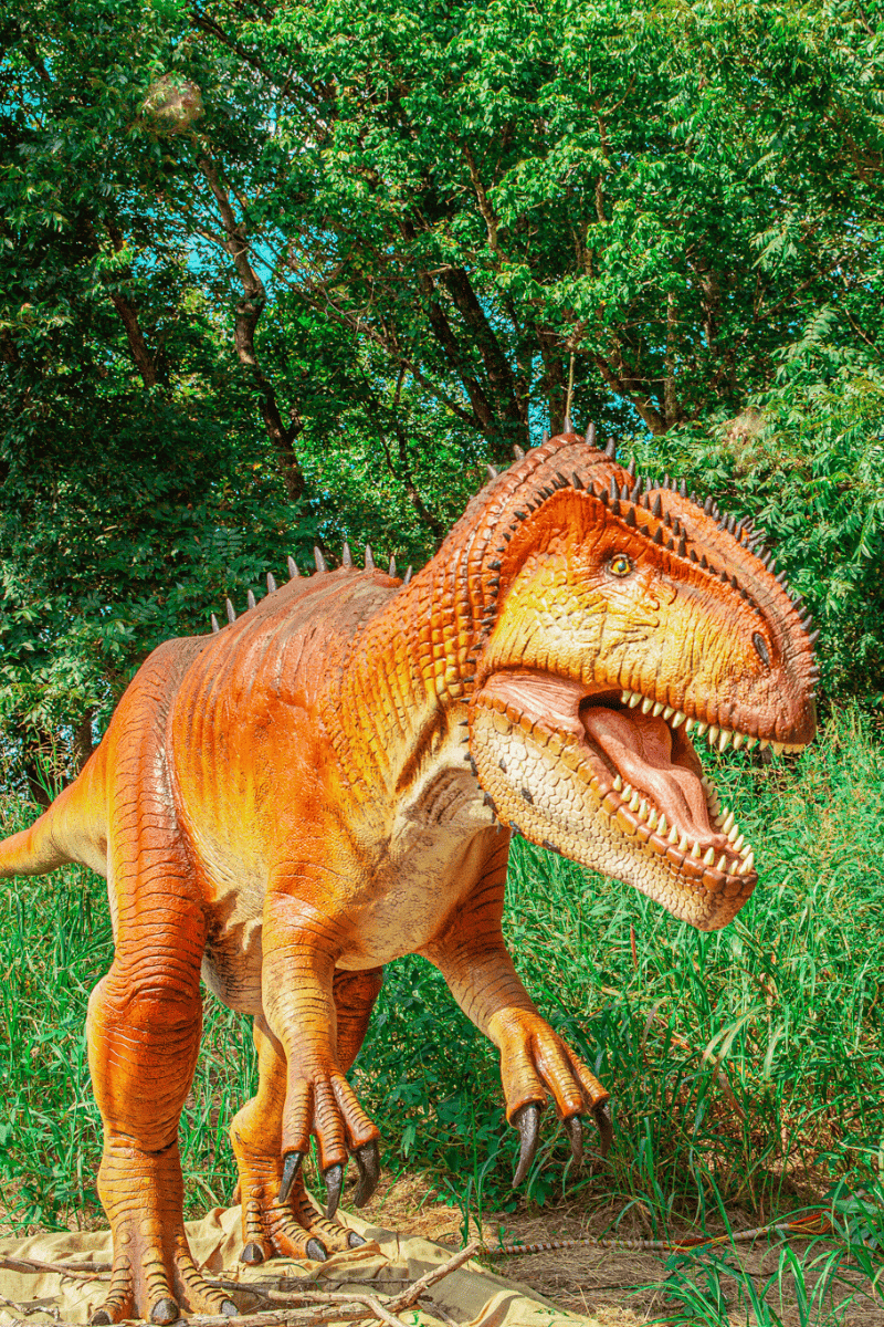A dinosaur statue