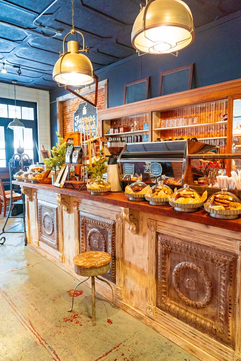 Displays of pastries 