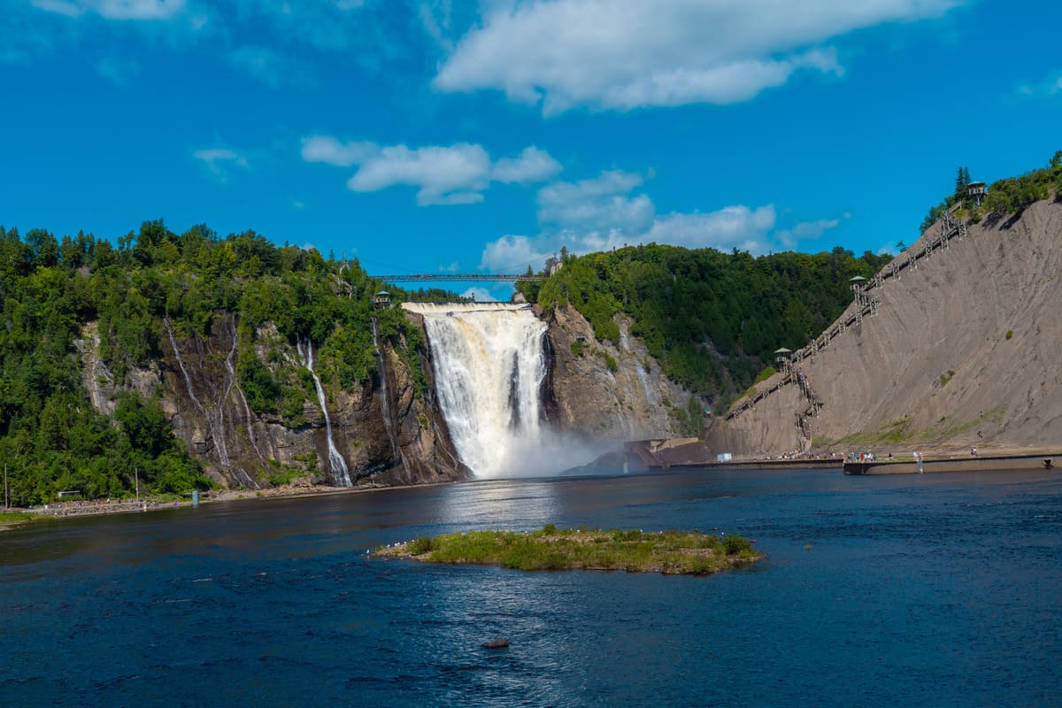 A beautiful view of the Montmorency Falls