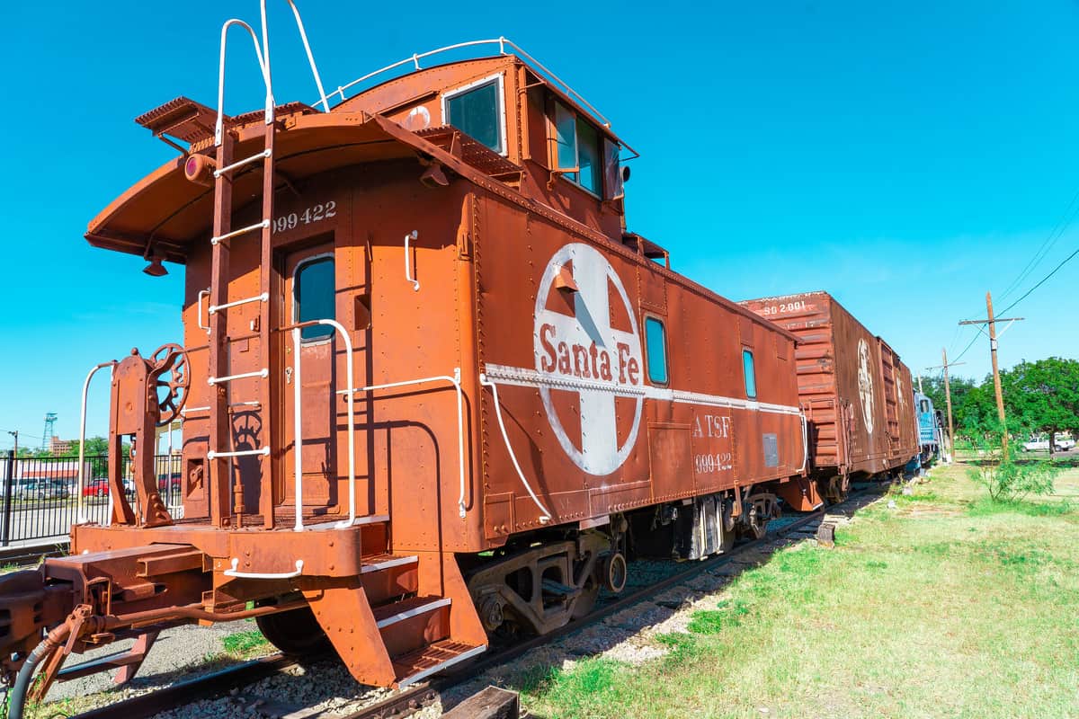 Actual Santa Fe railcar on display outside of the museum