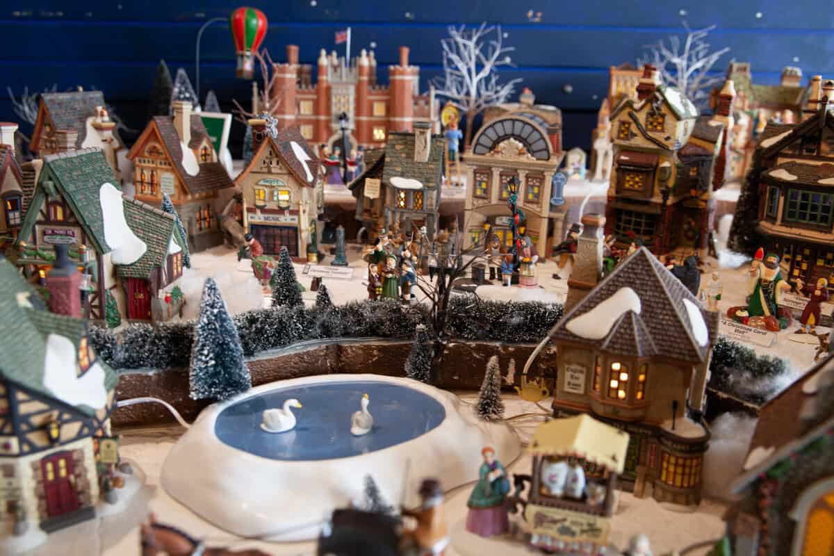 Miniature Christmas village display