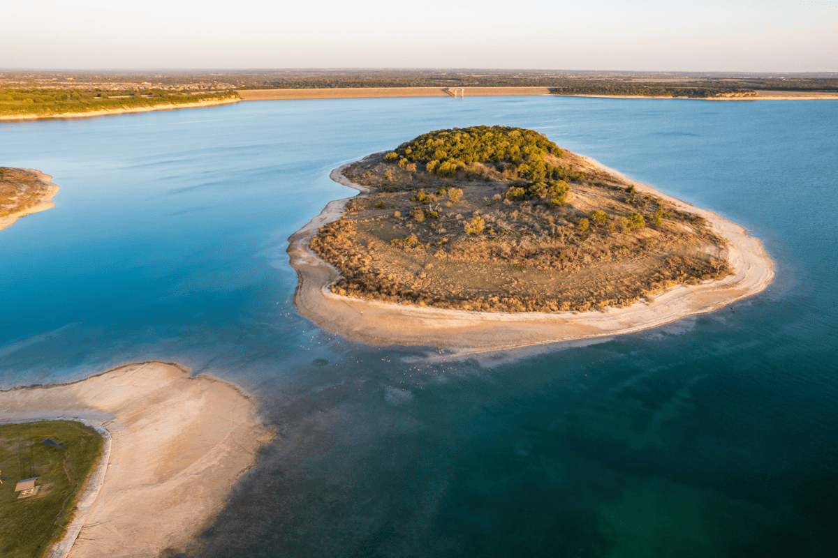An island on a lake