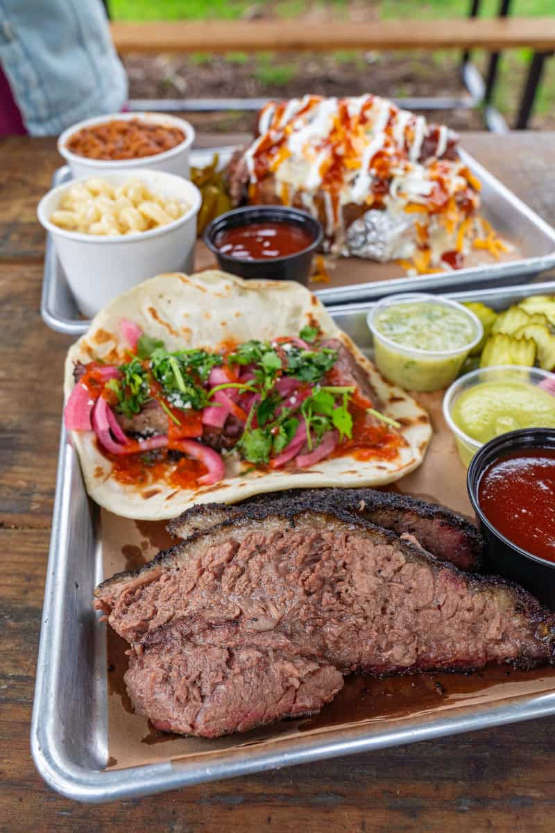 a tray of food on a table