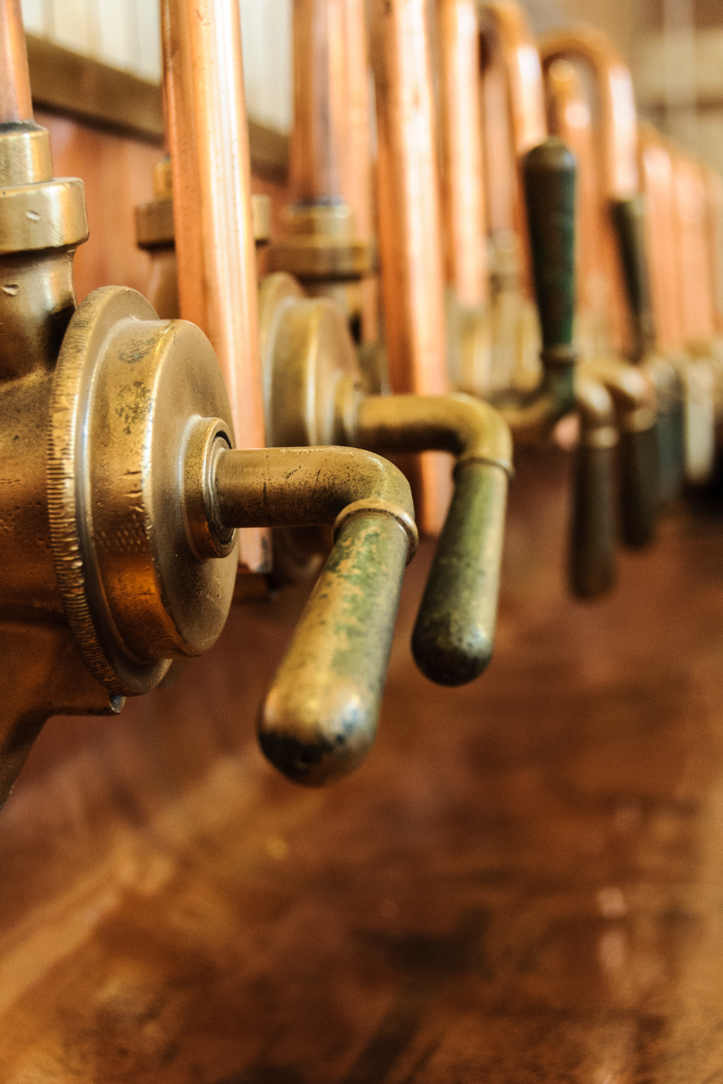 Bronze beer barrel tap faucet.