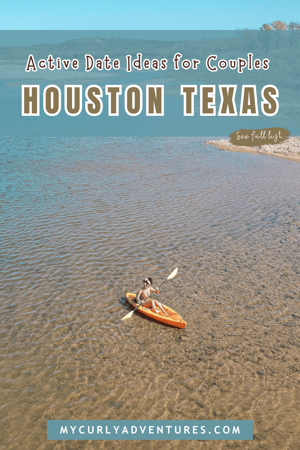 A person kayaking alone in a clear water