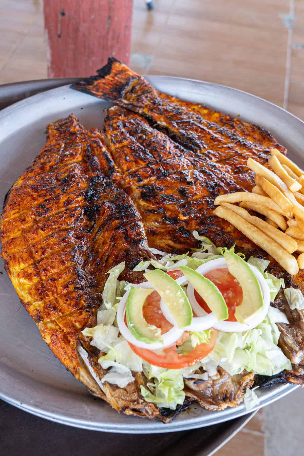 a plate of fish and fries