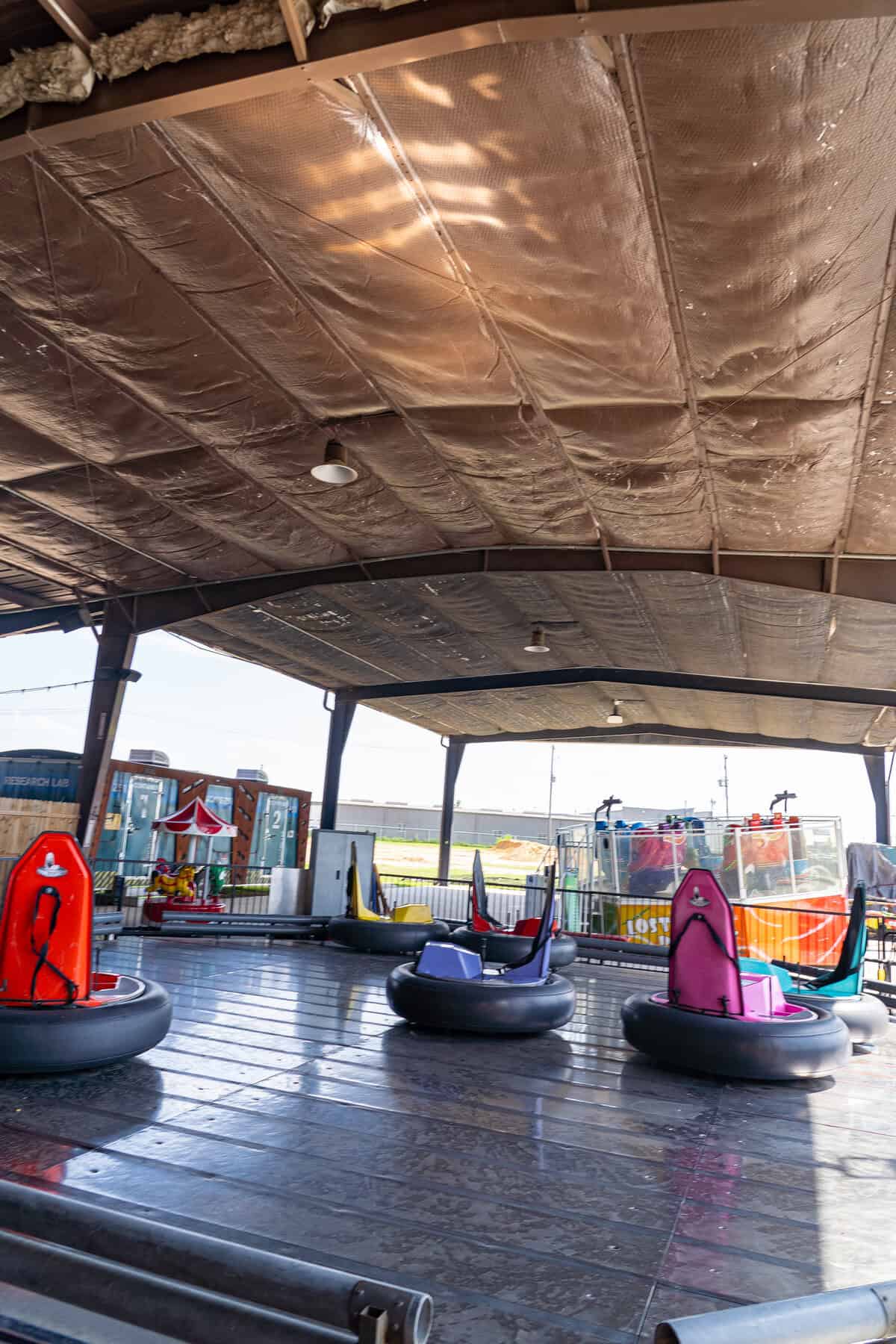 a bumper cars in a park