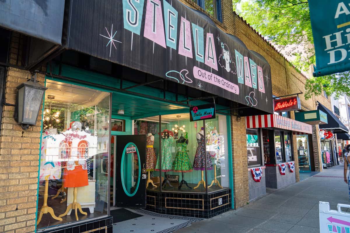 a store front with a sign on the front