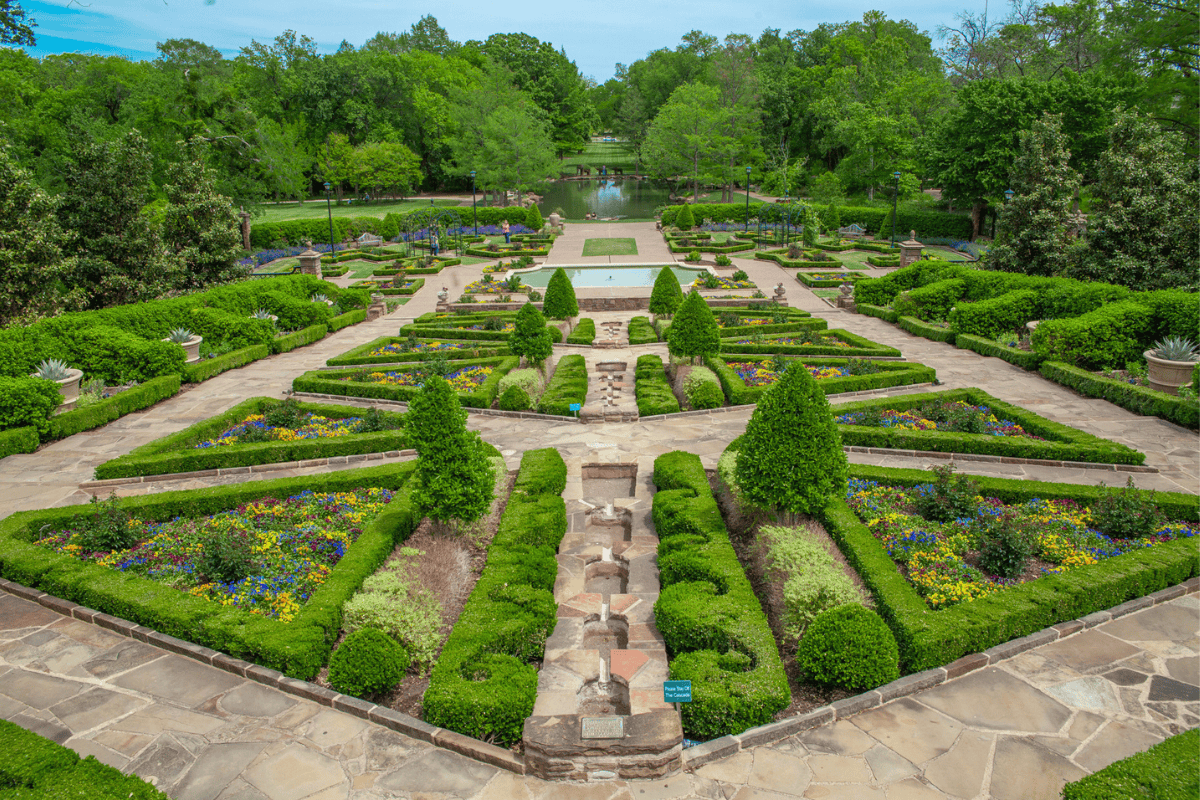  formal garden with a variety of plants and flowers at the botanical gardens