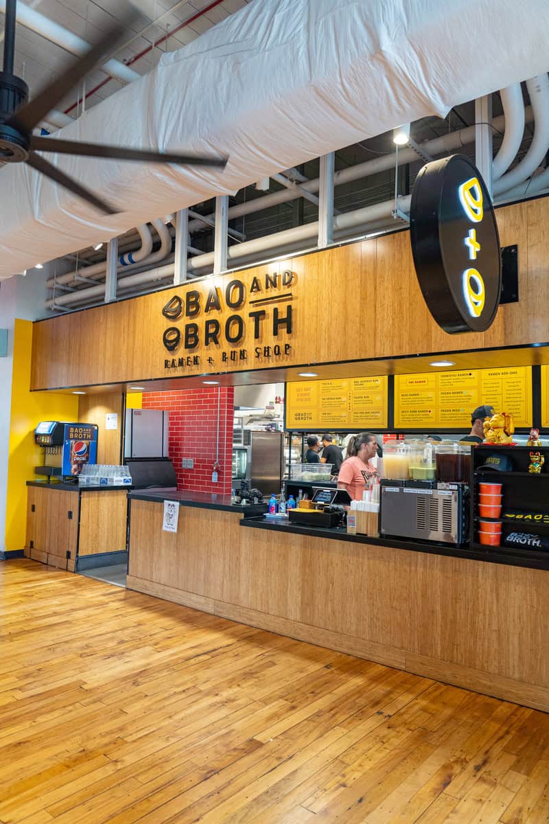 a food court with people inside