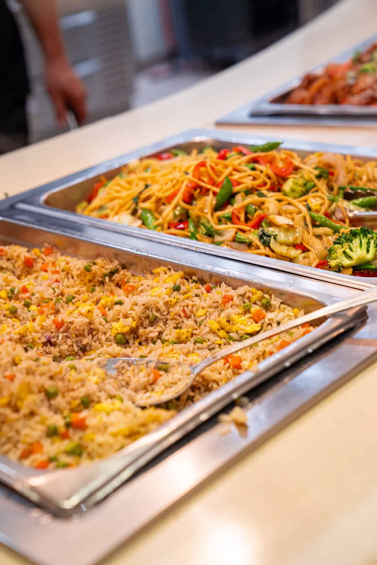 a trays of food on a table