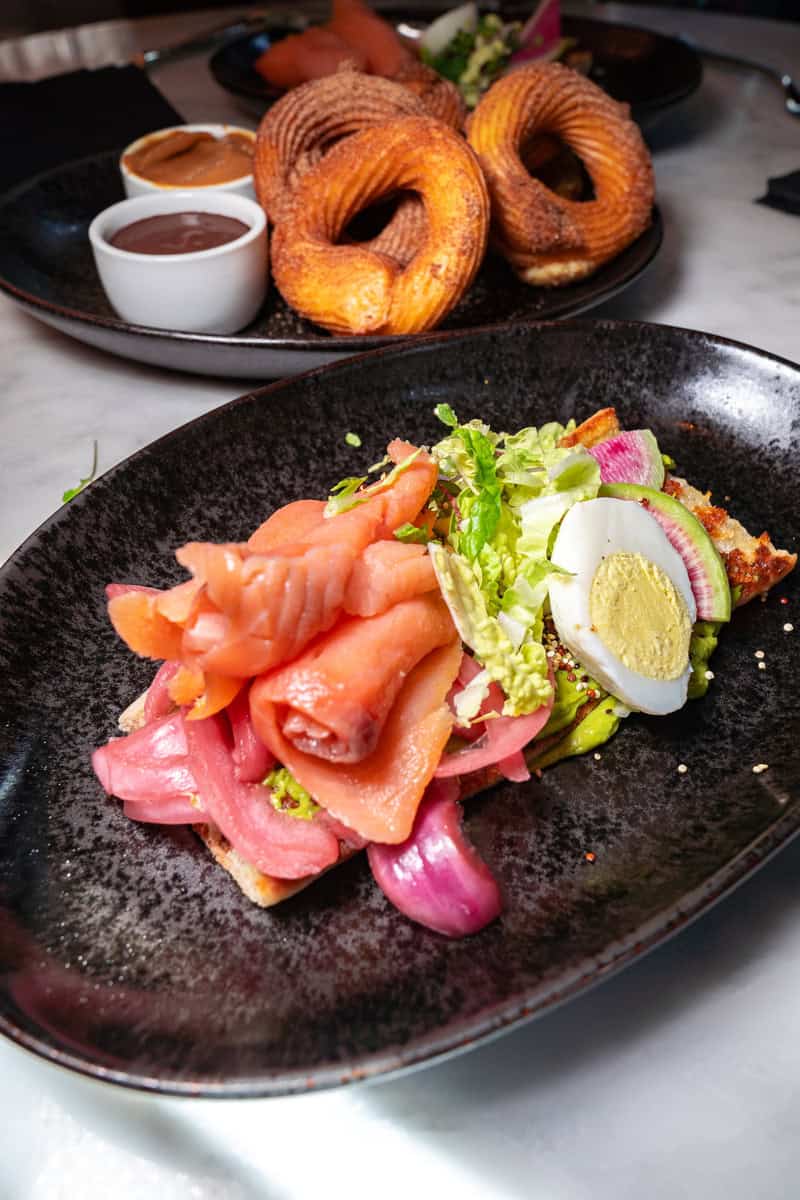 A plate of food on a table with a delicious meal.