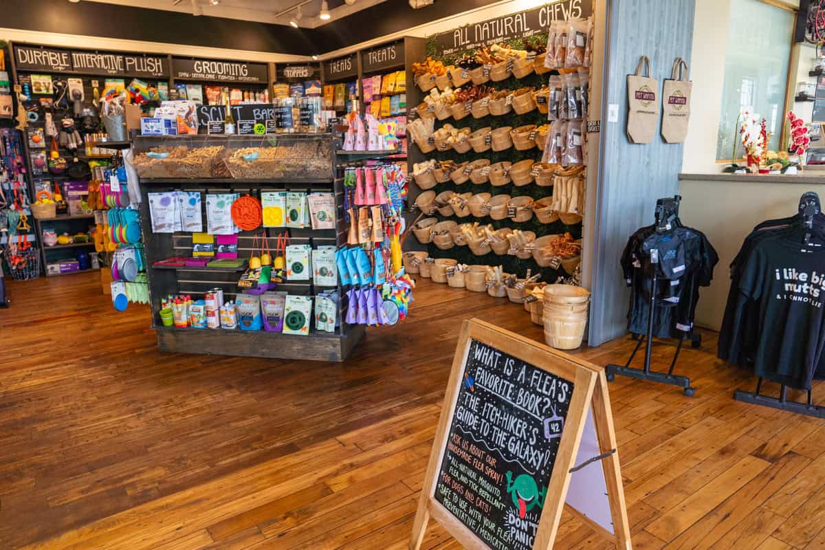 a store with shelves of food and products