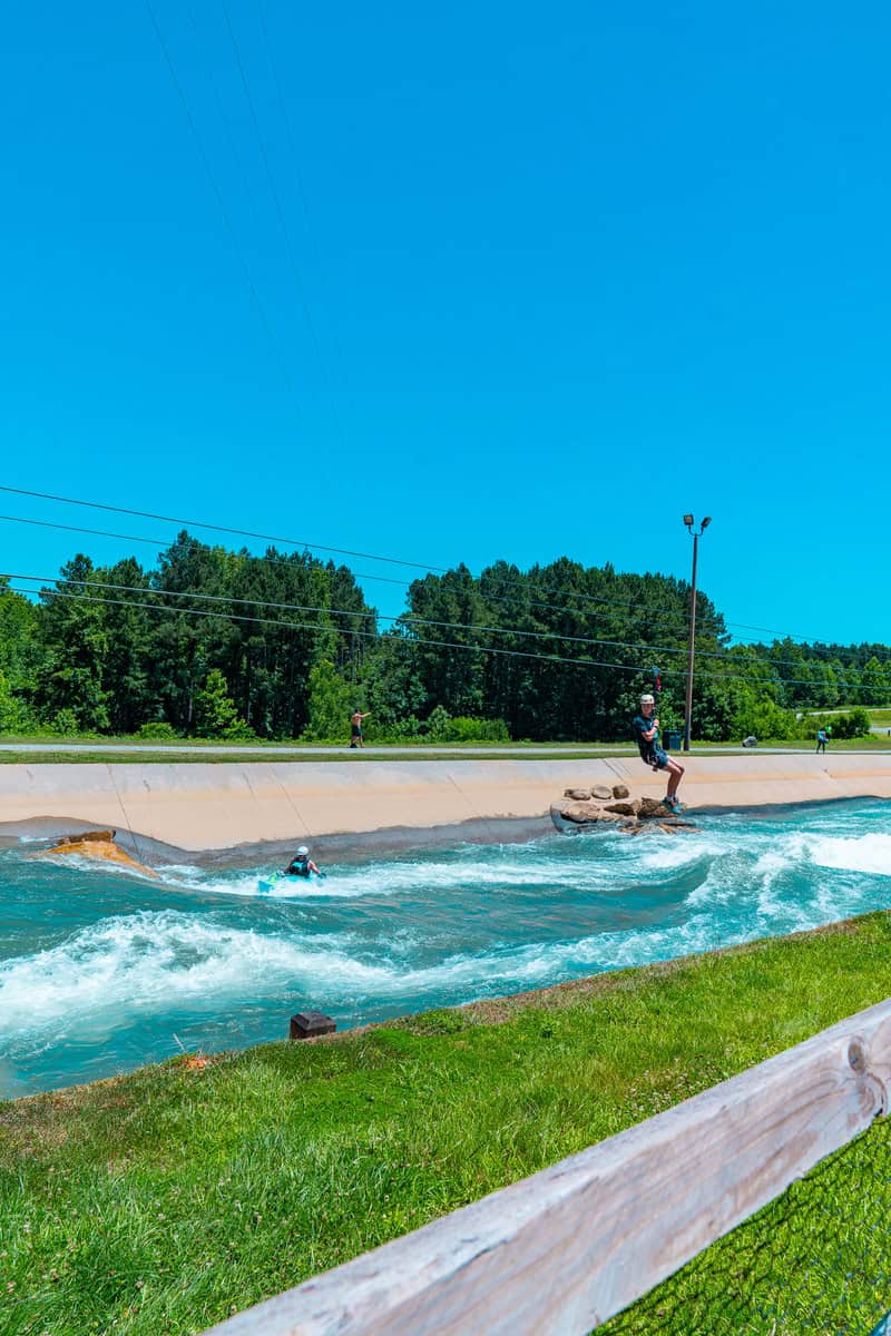 a person on a water slide