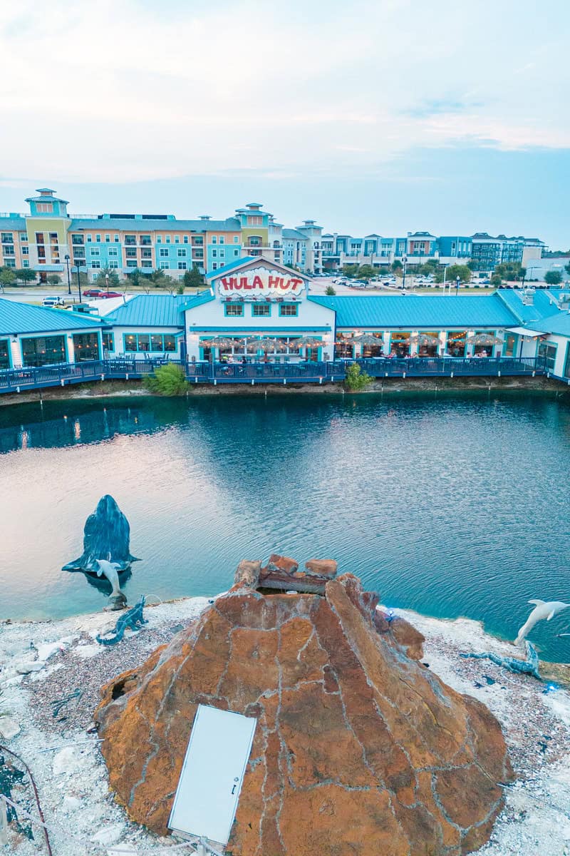 Aerial view of Hula Hut restaurant