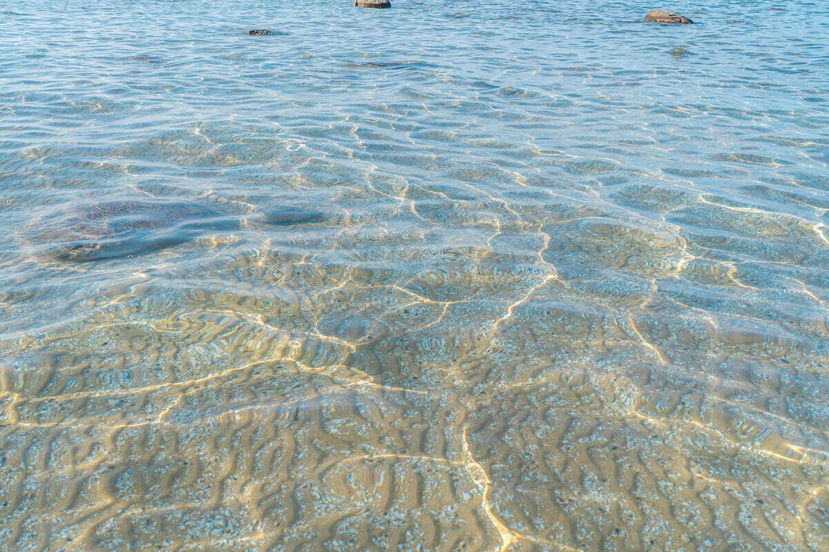 Clear shallow water over a sandy seabed 