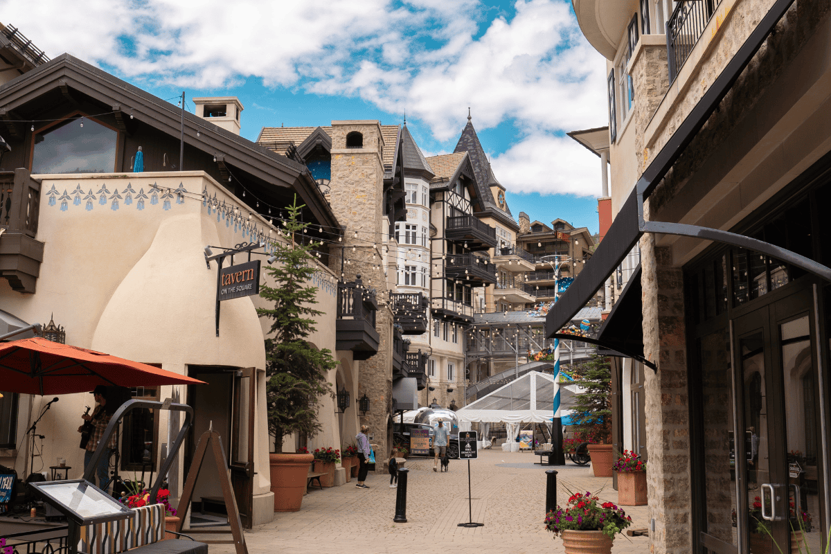 Charming European-style village street