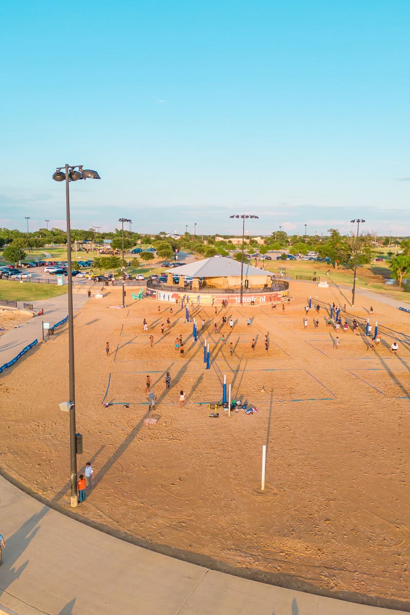 Outdoor volleyball courts