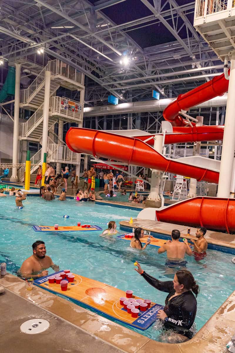 Indoor waterpark scene