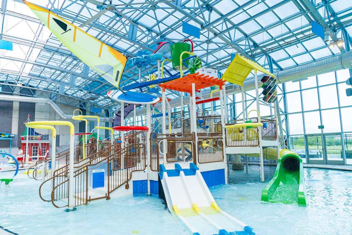 Colorful indoor waterpark