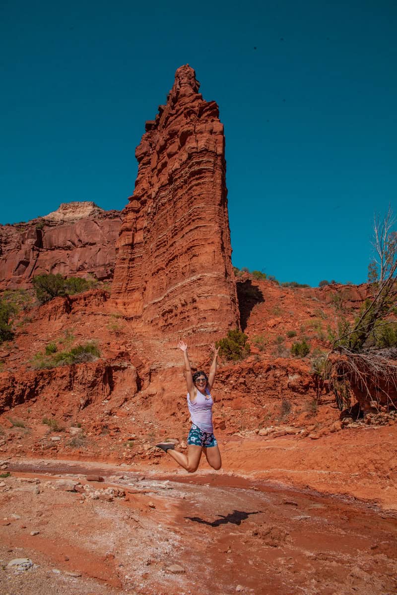 Person jumping for joy