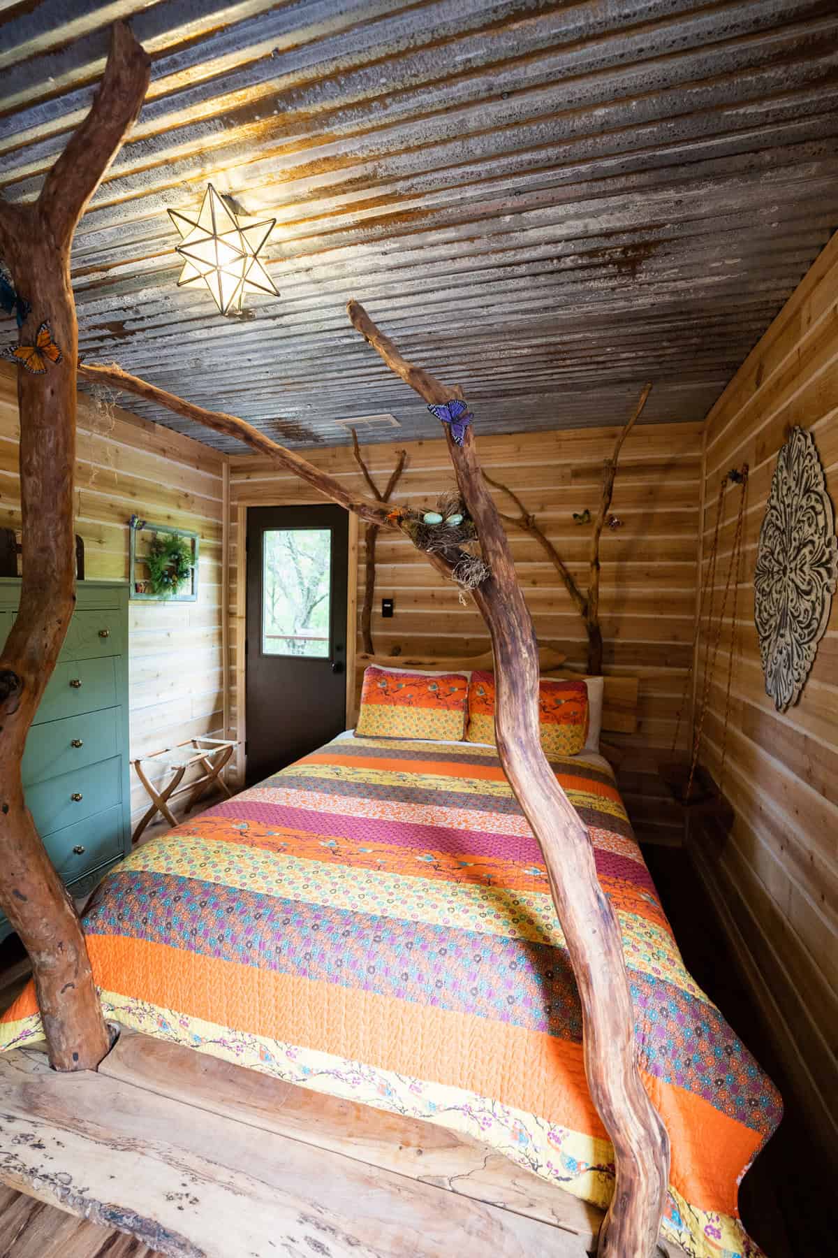 Cozy cabin bedroom