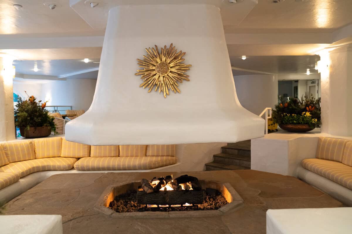 Large, white fireplace