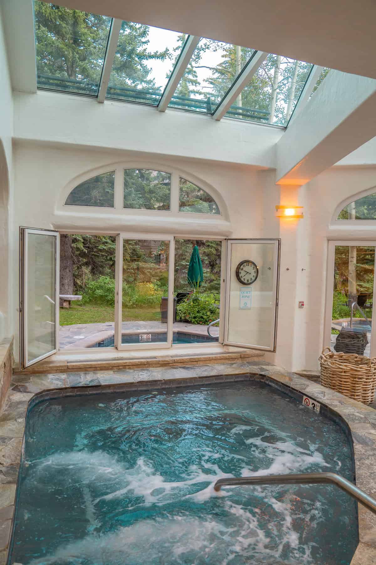 Indoor hot tub room