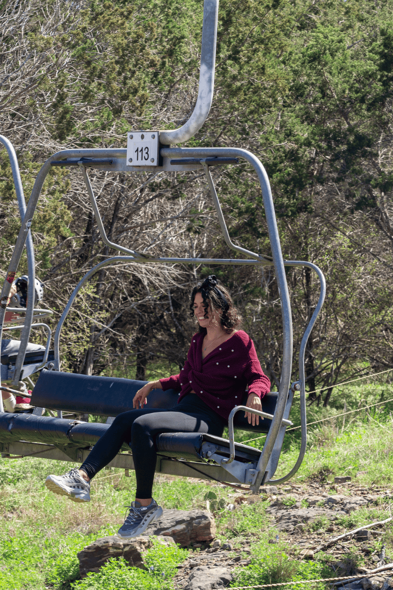 Person sitting on a chairlift