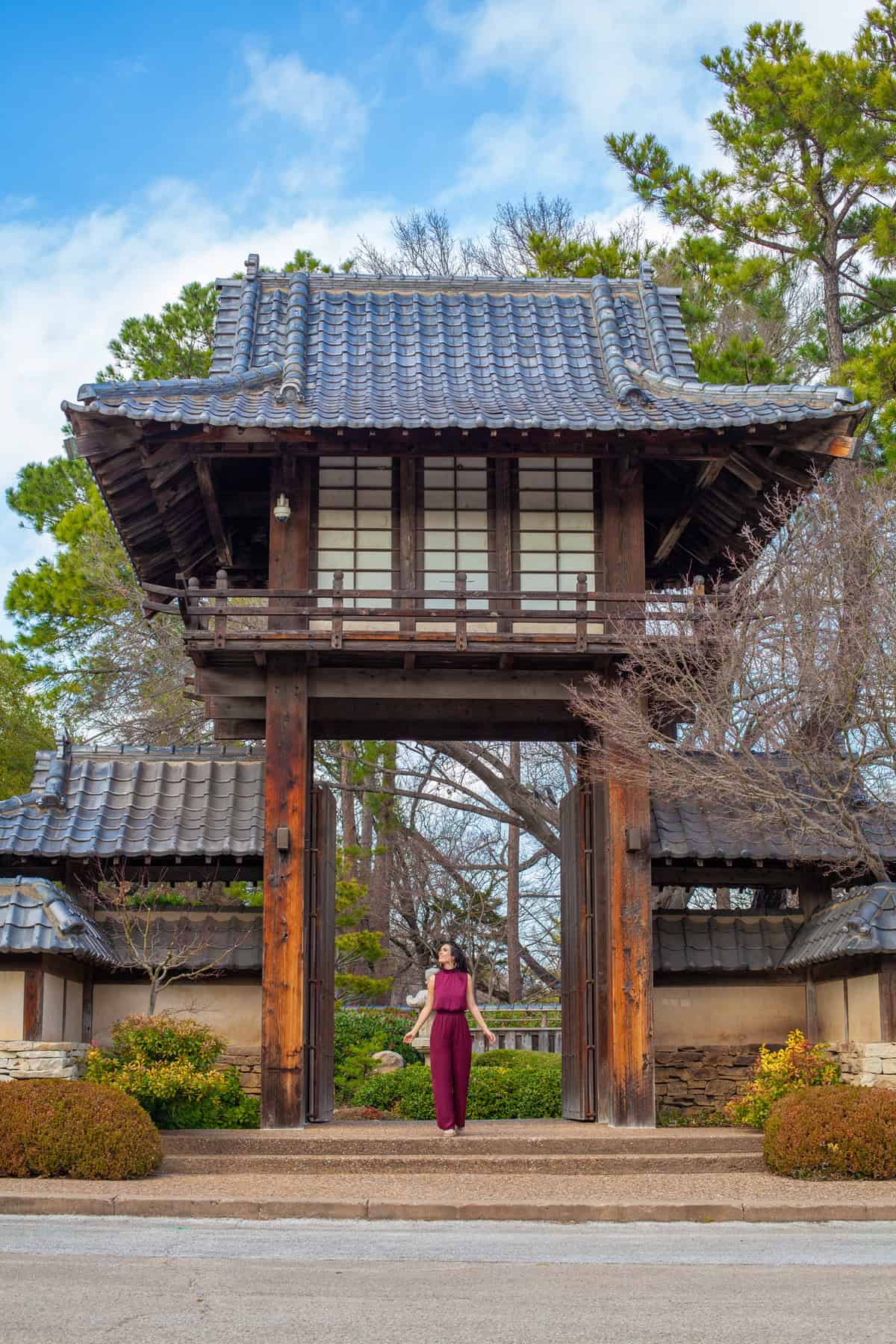 Woman in purple attire