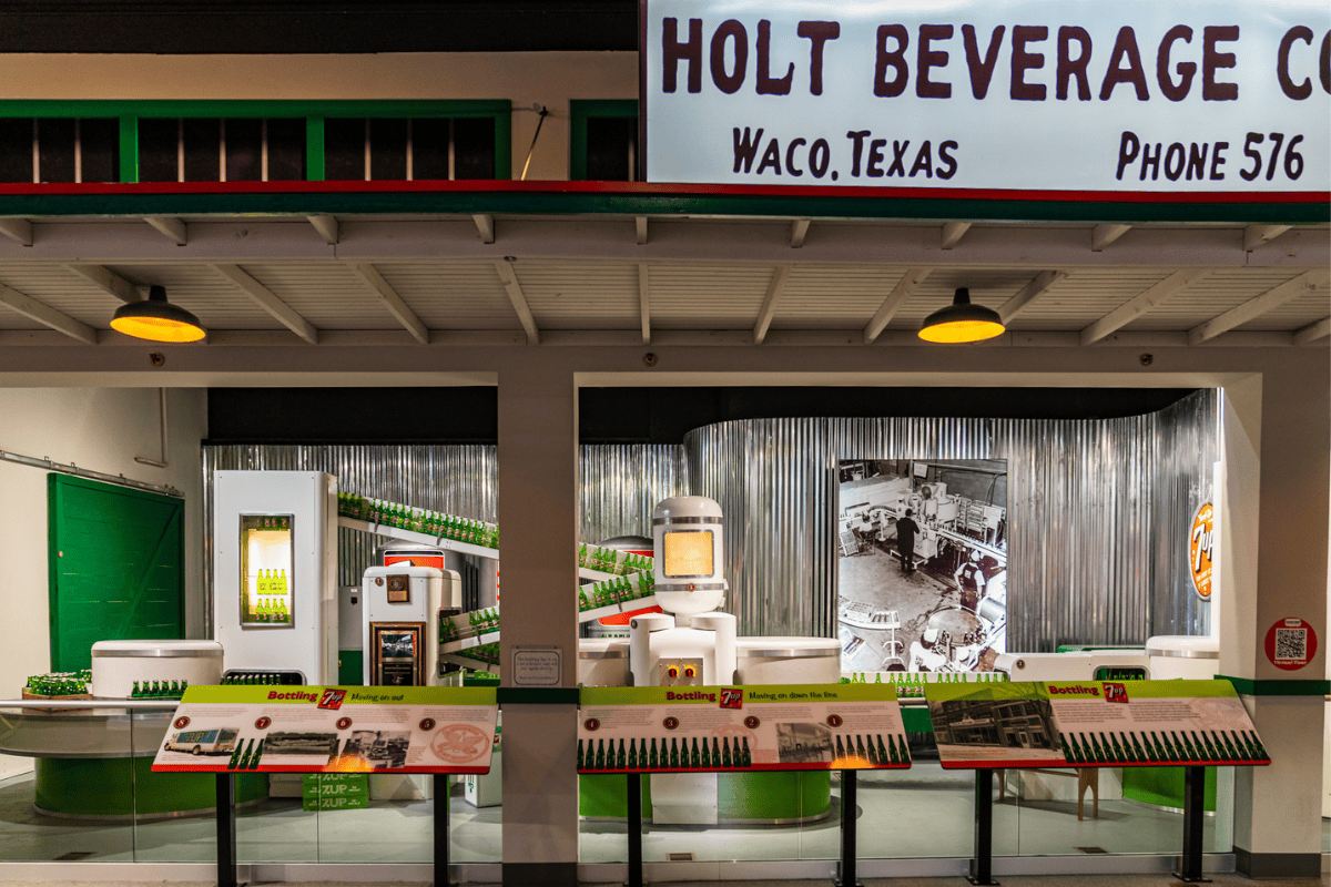 Vintage beverage factory display