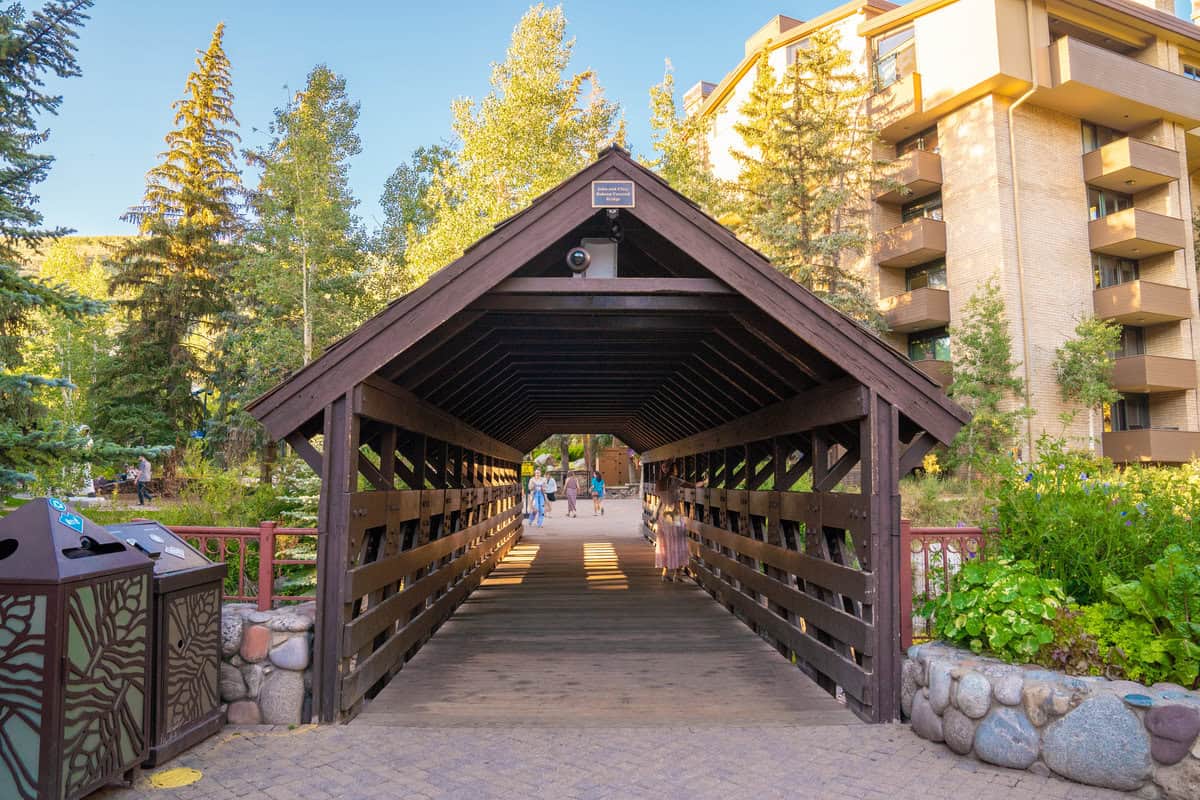 Wooden covered bridge