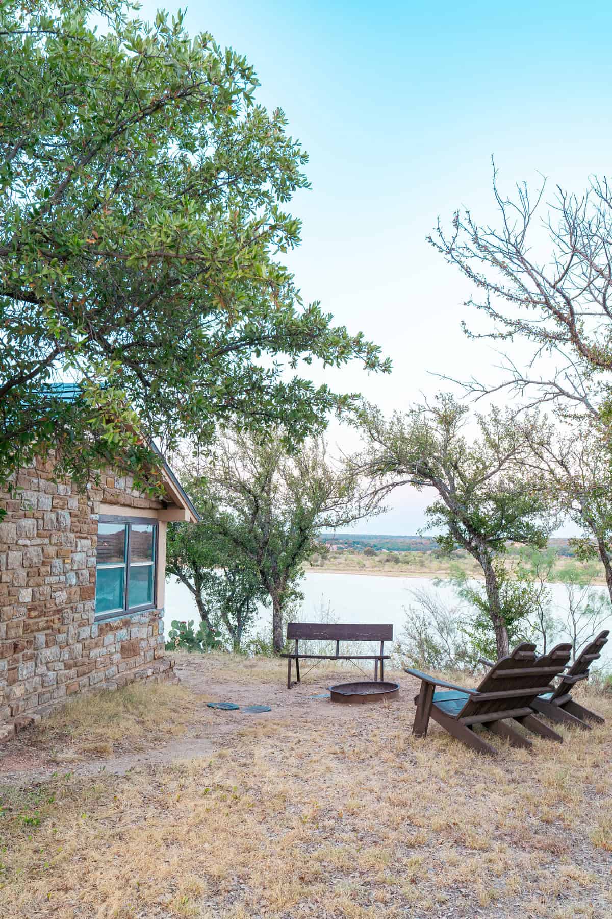 A cozy cabin overlooking a serene lake 