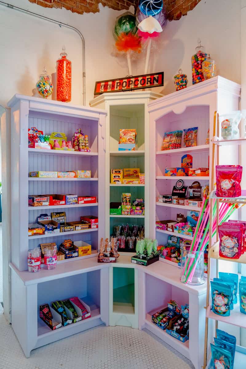 A vibrant room showcasing shelves with toys