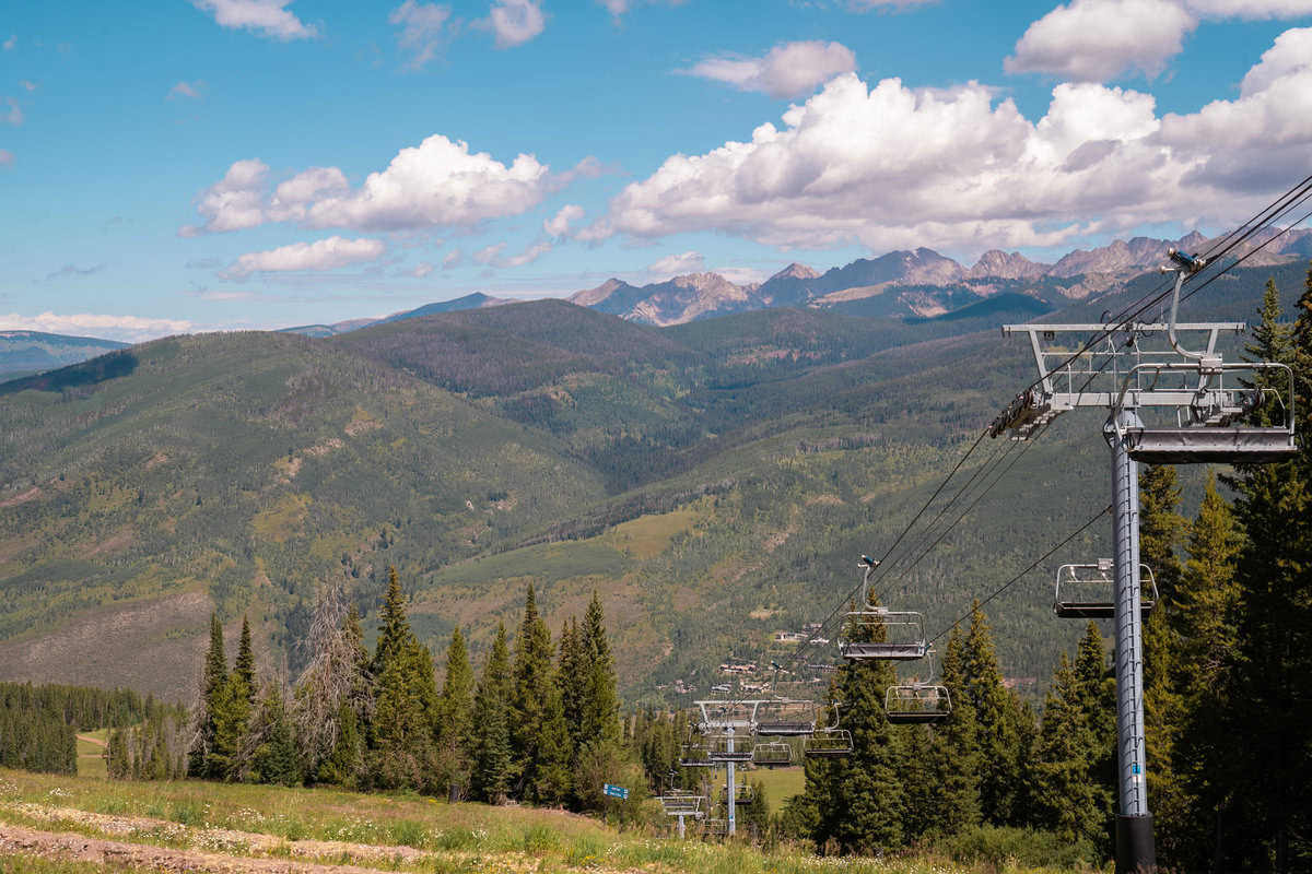 Mountain landscape with an empty ski lift