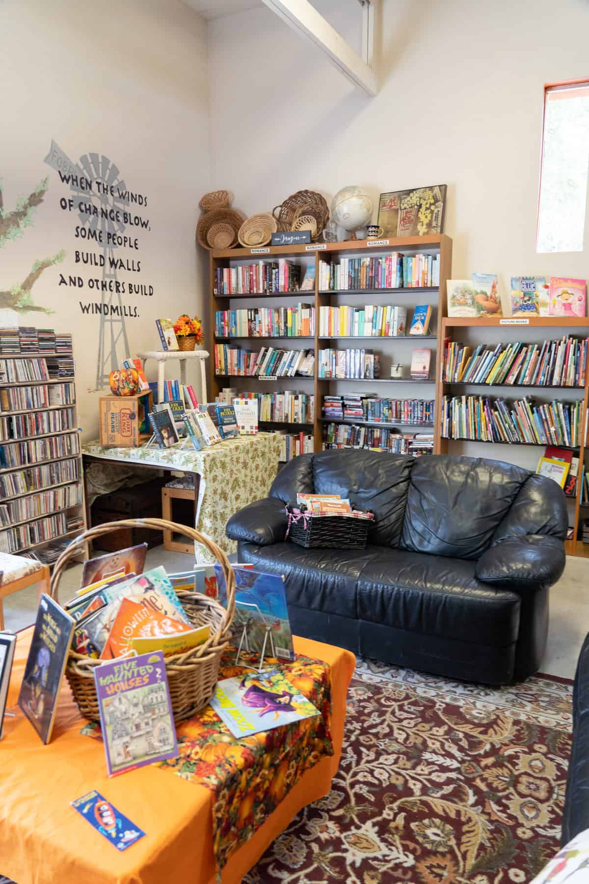 Cozy bookshop corner