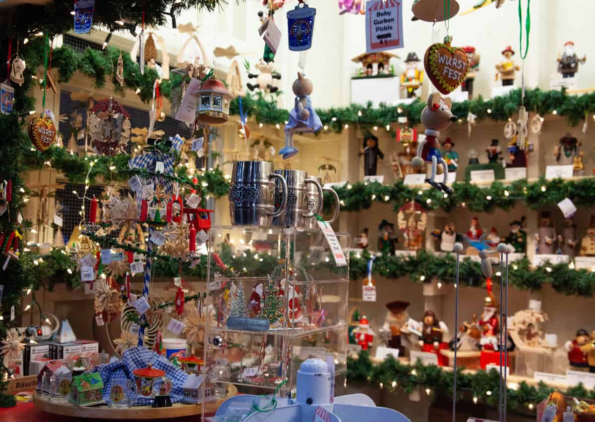 A festive Christmas market stall