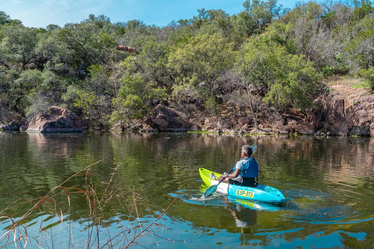 kayaking on Inks Lake State Park