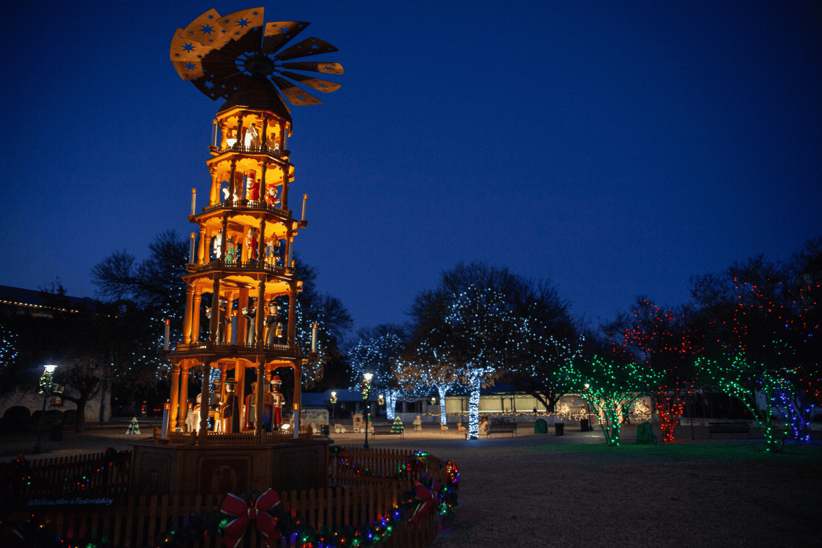 Illuminated traditional Christmas pyramid