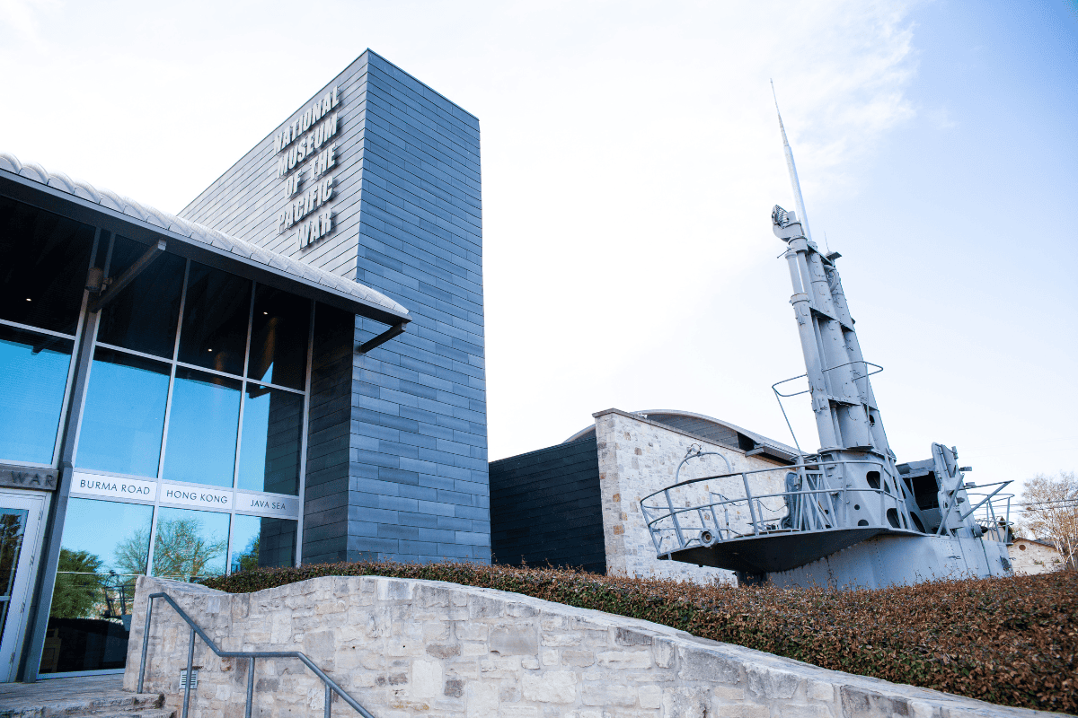 A historic building showcasing a battleship 