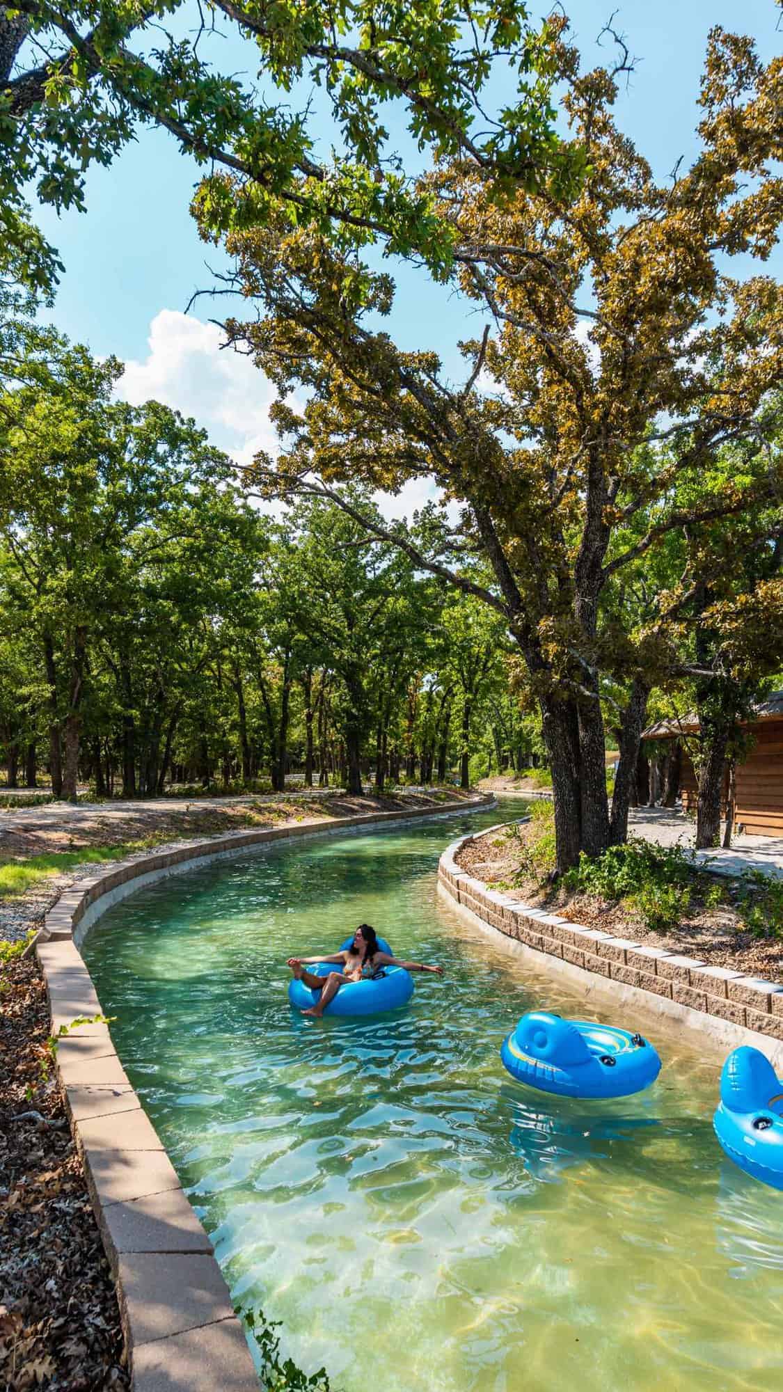 Here I am lounging at the lazy river at Waco Surf