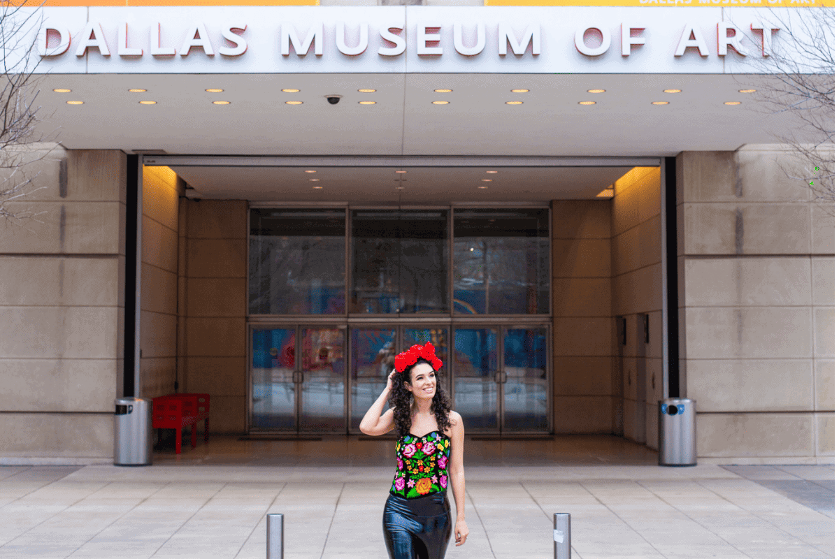 I had to get a picture standing right outside the Dallas museum of Art