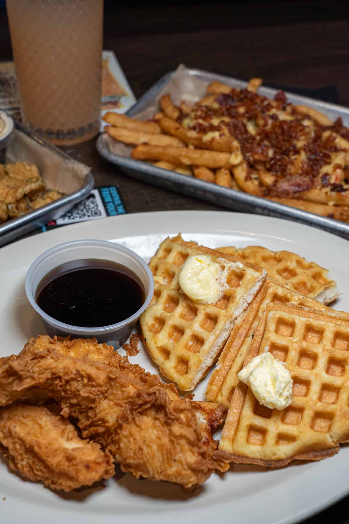 best restaurants in corsicana tx - Schulman's Movie Bowl Grille - fries and waffle & chicken